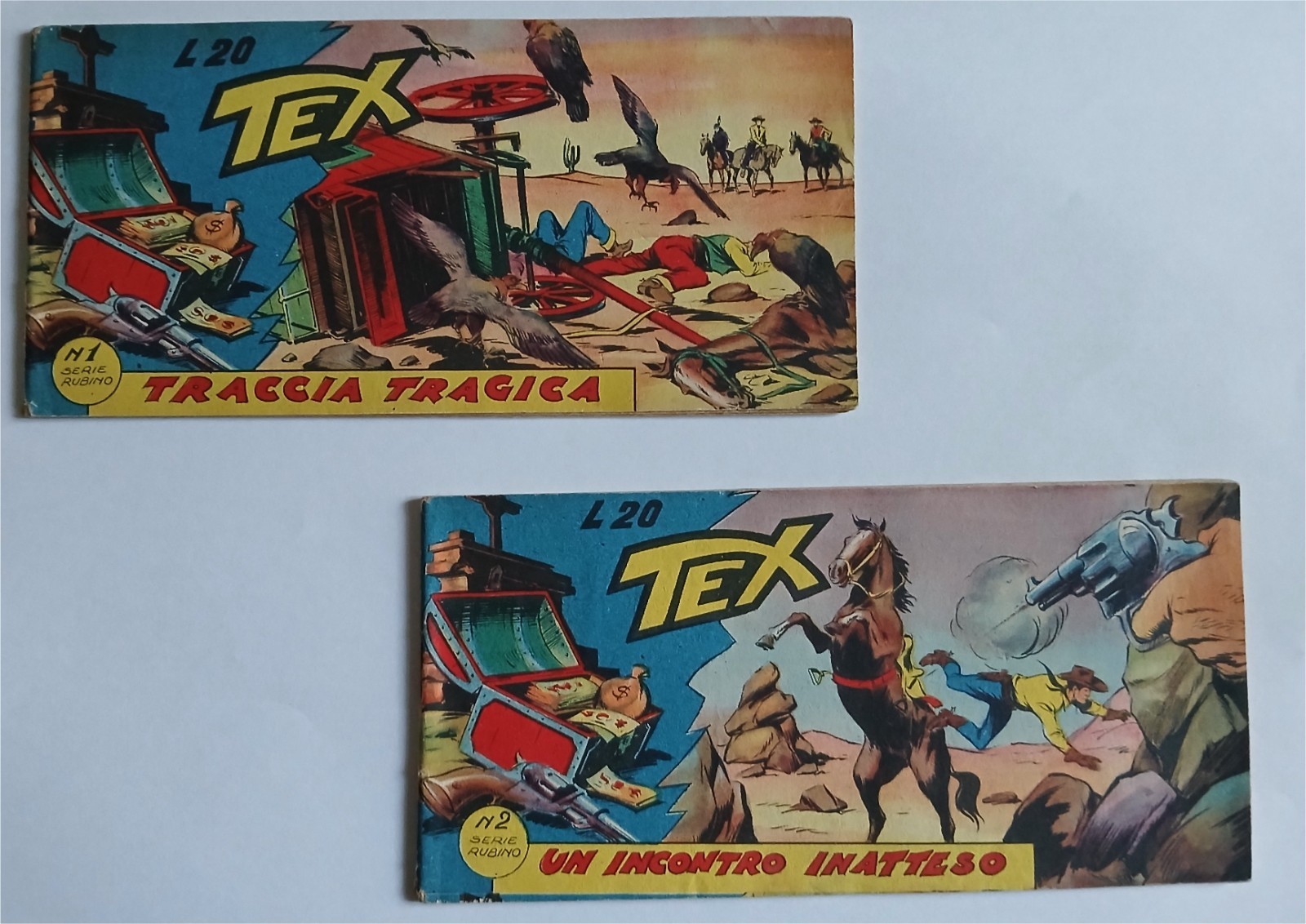 4 Tex strisce serie Rubino  N 1  2  Edizioni Audace 1955