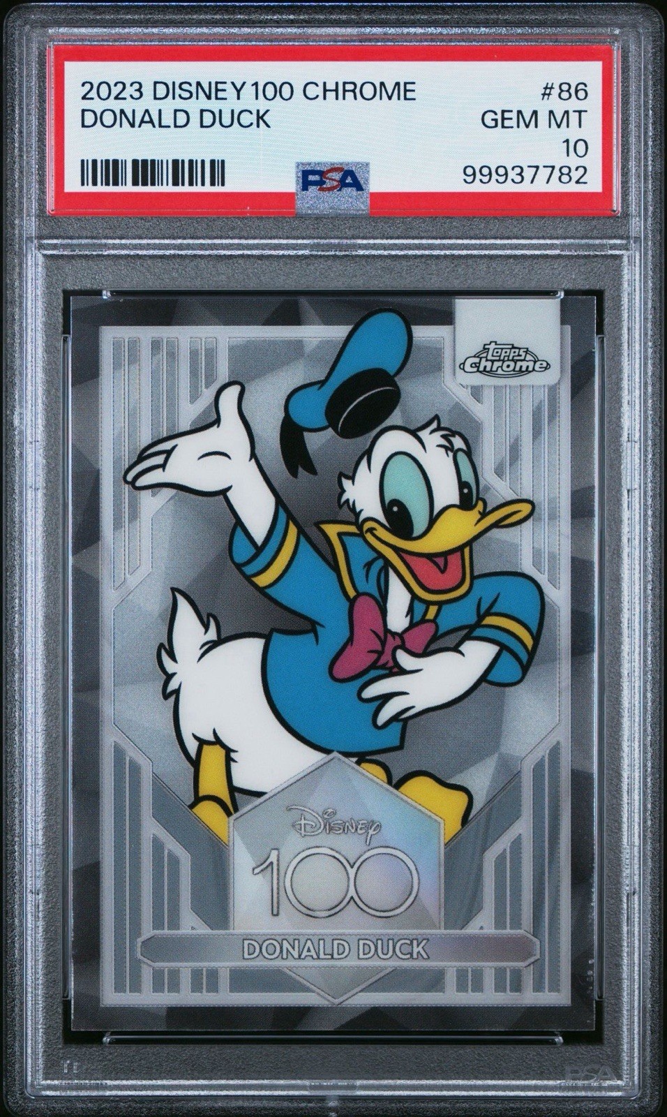 2023 TOPPS CHROME DISNEY100 #86 DONALD DUCK PSA 10