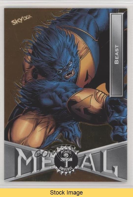 2020 Upper Deck Marvel X-Men Metal Universe Gold Beast #5 READ 0p3