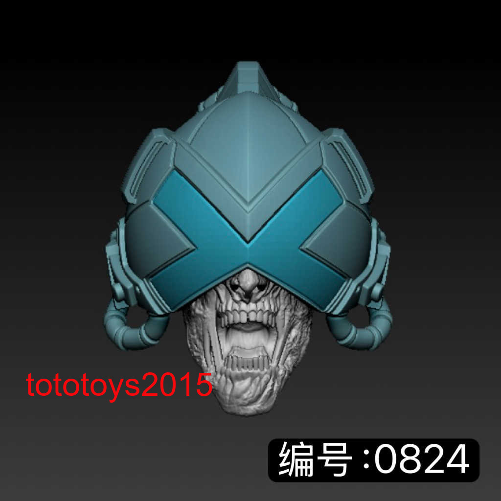 1:6 1:12 1:18 Dottore mutante zombie Halloween testa scultura per figura 12" 6" 3,75"