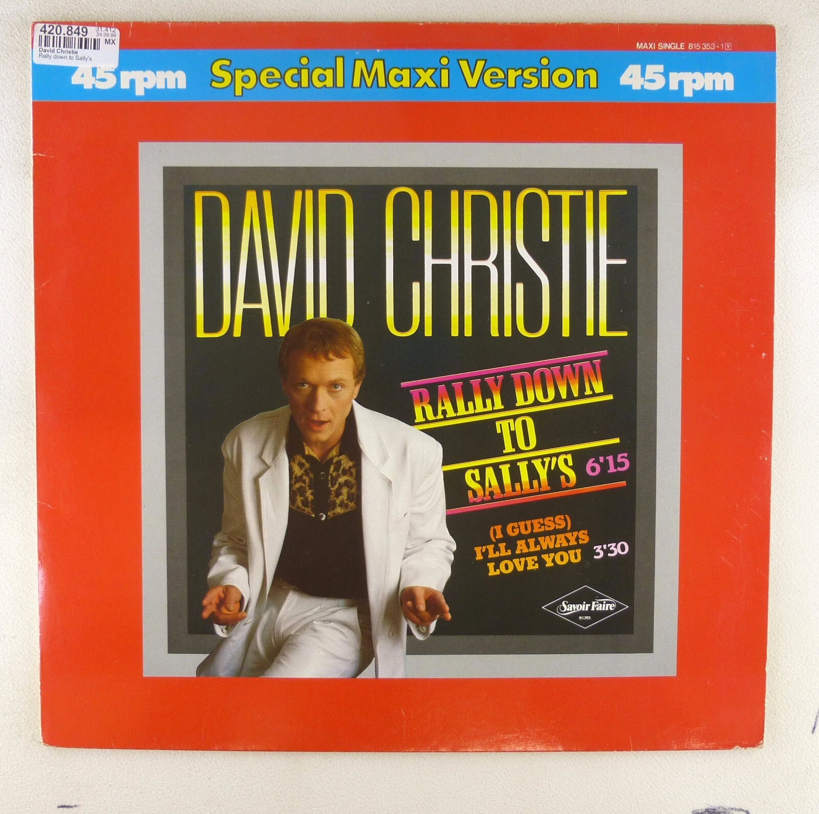 12" Maxi Vinyl - David Christie – Rally Down To Sally's - B368 Z57