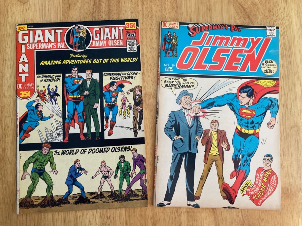 Lotto di *2* 1970-71 JIMMY OLSEN: #140/Giganti (Belli! Ma... Vedi dettagli), 150 (VF)
