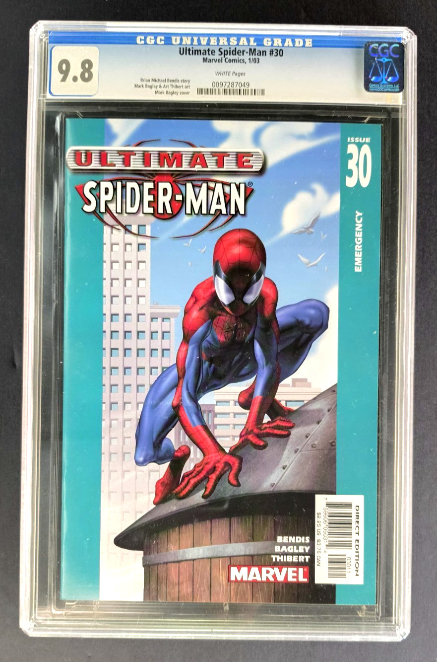 ULTIMATE SPIDER-MAN #30 CGC 9.8 (2003) zia di emergenza May Bendis Bagley Marvel