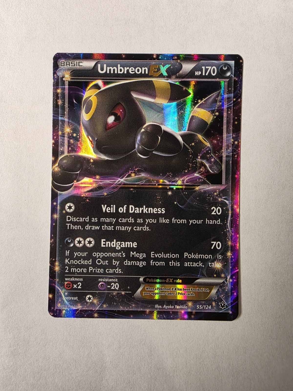 Pokémon TCG Umbreon EX 55/124 XY Fates Collide Ultra Rara Holo EX 