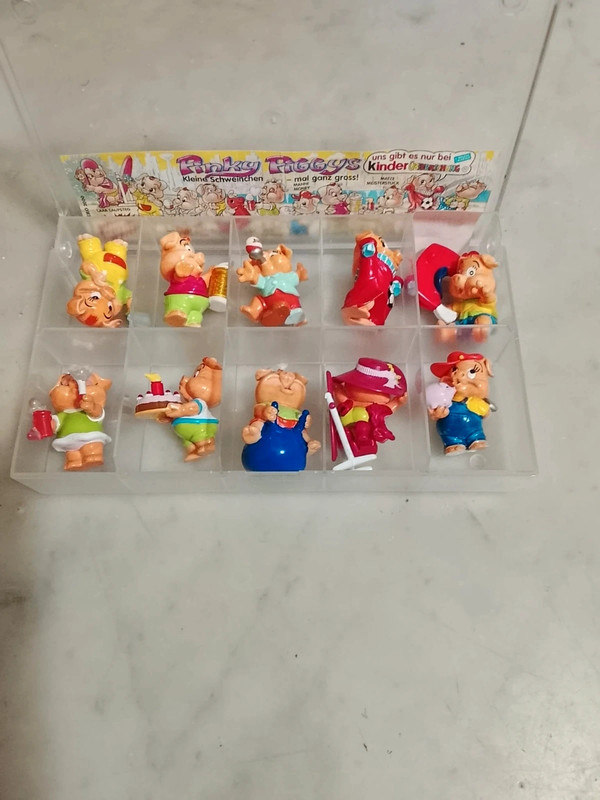 Serie Completa Kinder Sorpresa "Pinky Piggys" (2000) - Edizione Tedesca con Cartina