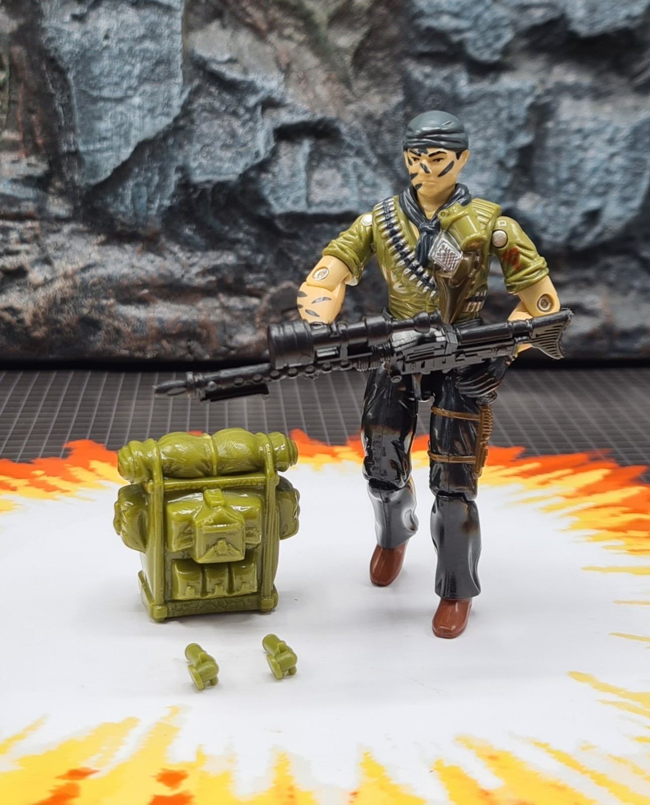 Figurina vintage GI Joe Action Force Tunnel Rat v1 1987 quasi completa Hasbro