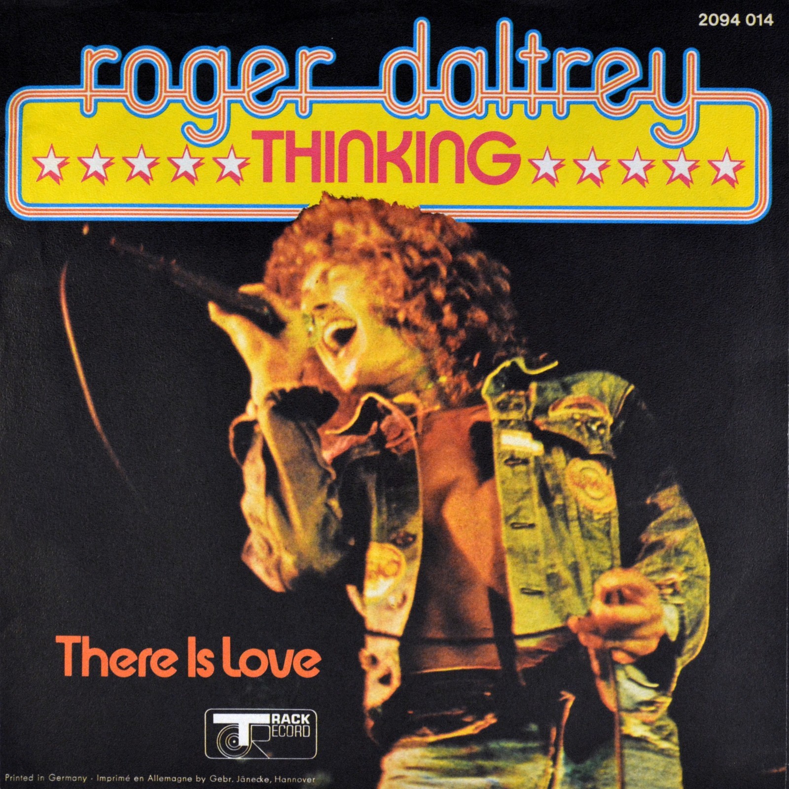 7" ROGER DALTREY ex THE WHO Thinking / There Is Love TRACK Rock D 1973 like NEW!
