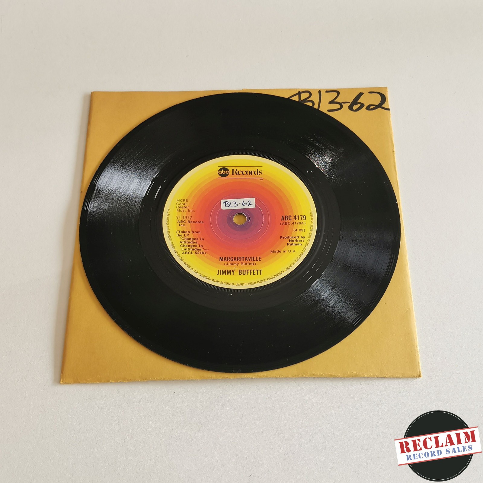 jimmy buffett - margaritaville 7" vinyl record VG