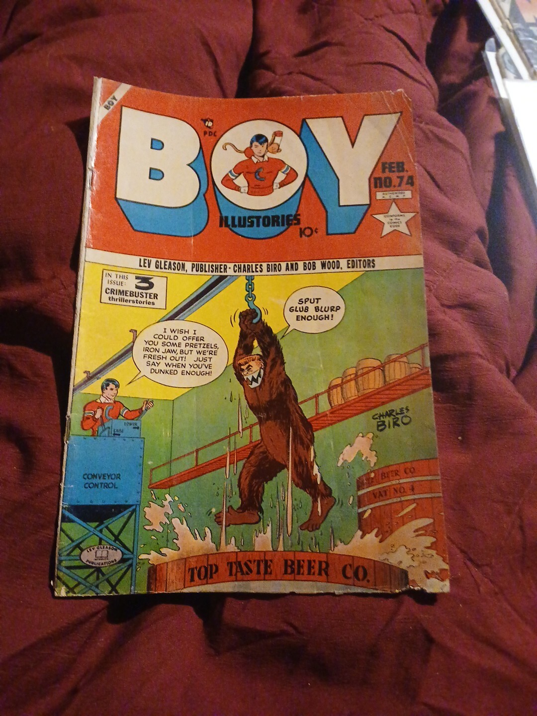Boy Illustories 74 fumetto 1952 Lev Gleason Charles Biro copertina arte età dell'oro