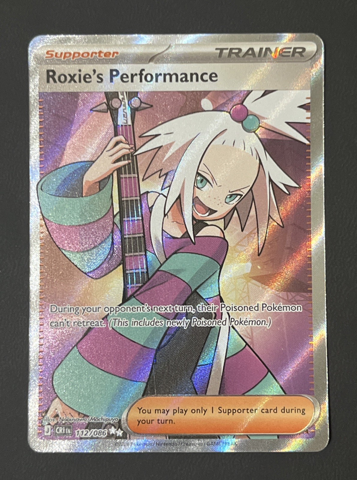 Pokemon Roxie's Performance 112/086 Chaos Rising Ultra Rara Holo NM