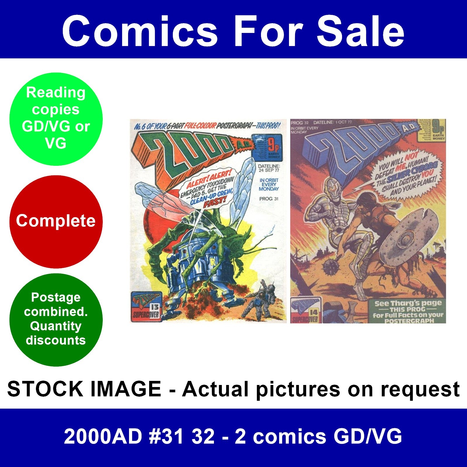2000AD #31 32 - 2 comics GD/VG