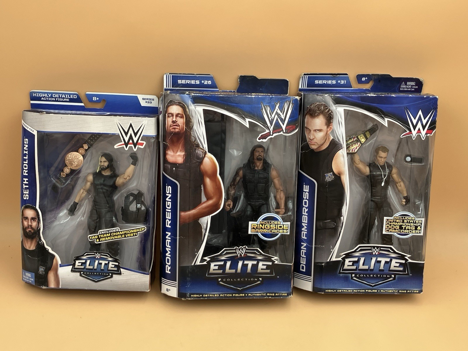 WWE SHIELD ELITE SERIES - 26 Roman Reigns, 31 Dean Ambrose And 33 Seth Rollins