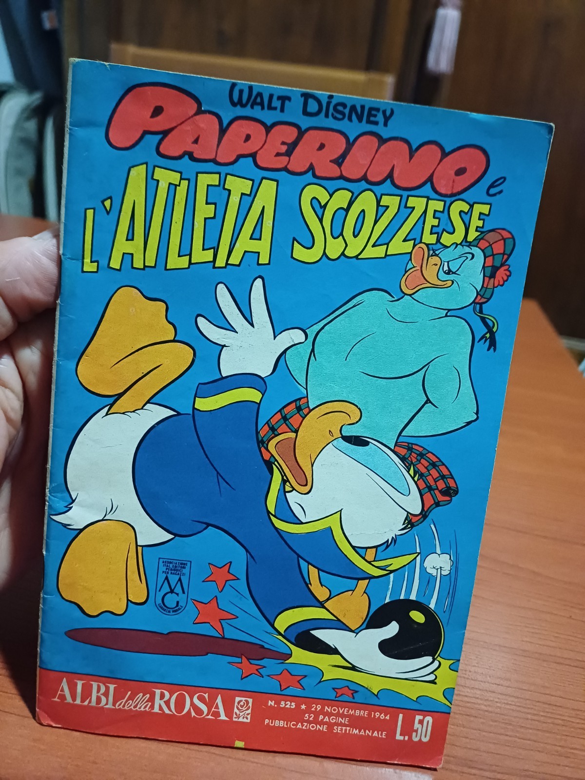ALBI DELLA ROSA- DISNEY n. 525 "Paperino e l'atleta scozzese " 1964 Edicola 