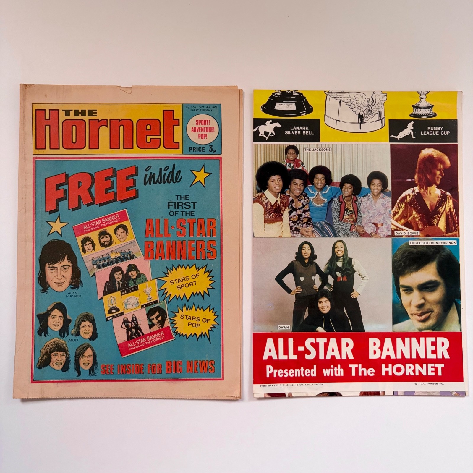 The Hornet Comic - Issue 526 - 1973 - D.C. Thomson with David Bowie Free Gift