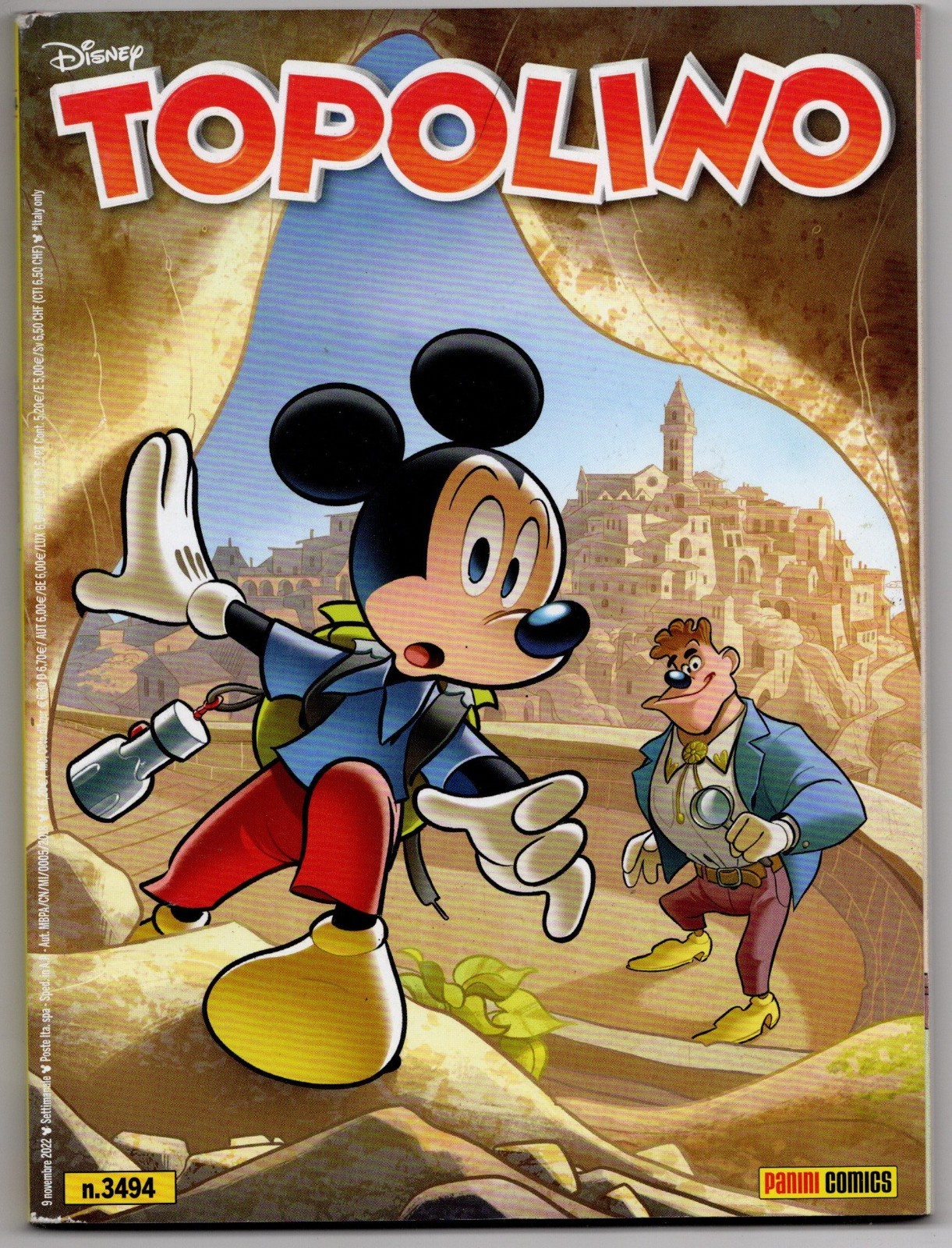 Fumetto Walt Disney Panini Topolino N. 3494 novembre 2022 Matera Basilicata