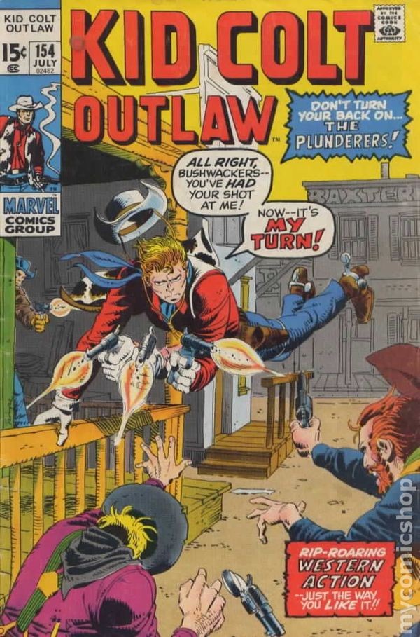 Kid Colt Outlaw #154 VG 4.0 1971 Stock Image Low Grade
