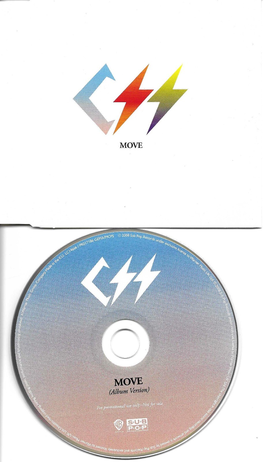 CSS Move ULTRA RARE 2008 EUROPE Press PROMO DJ CD Single USA seller MINT