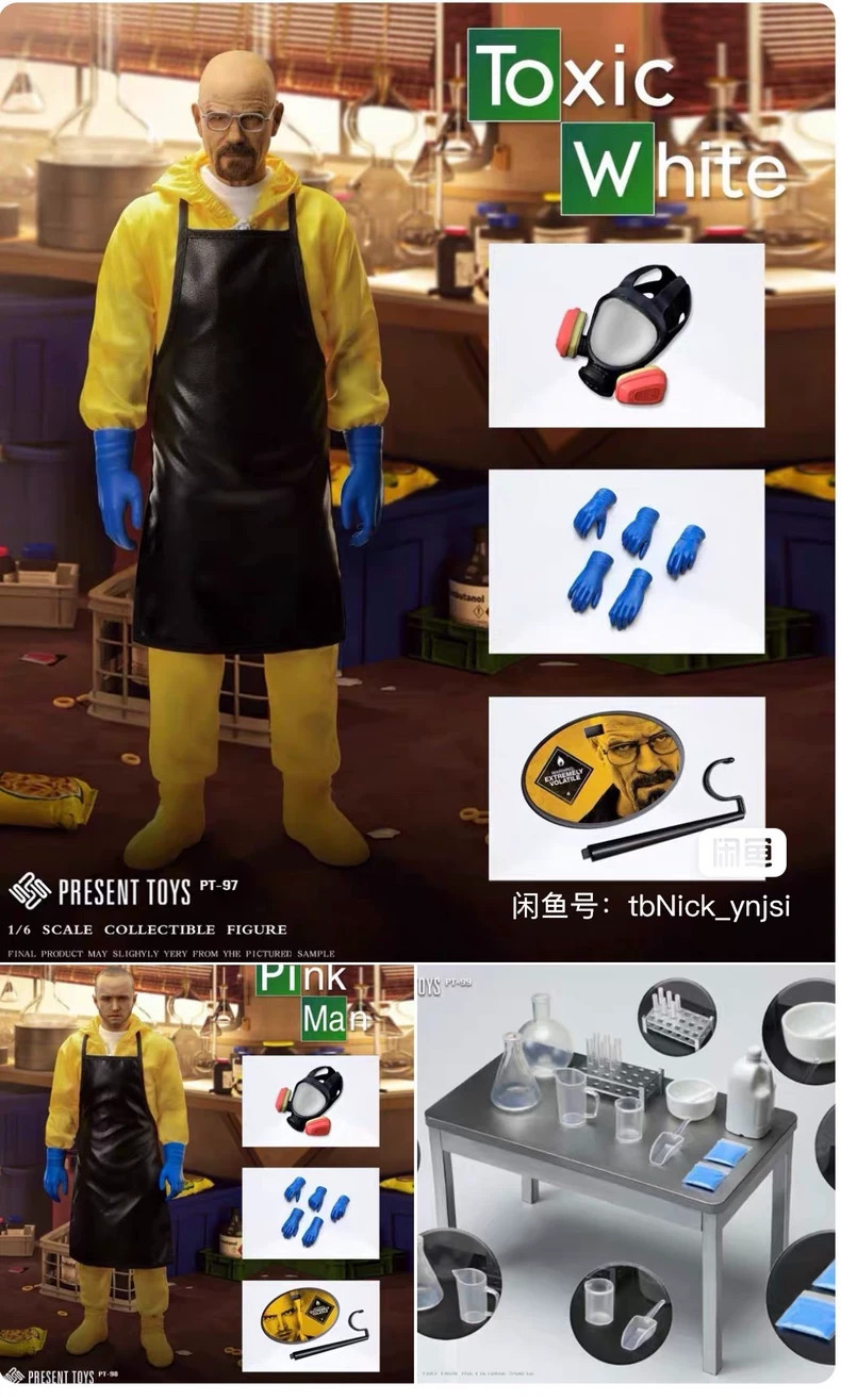 PRESENT TOYS PT-sp97 98 99 1/6 Modellino Breaking Bad Toxic White & Pink Man