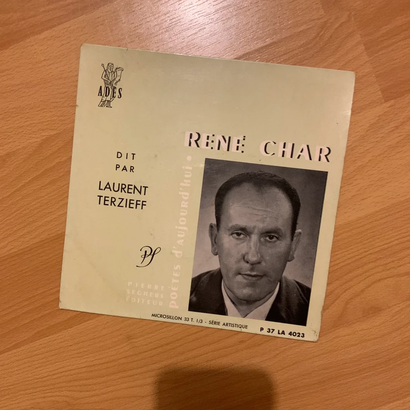 Vinyle 33T 7" EP - René Char dit par Laurent Terzieff - Adès (Poètes d'Aujourd'hui)