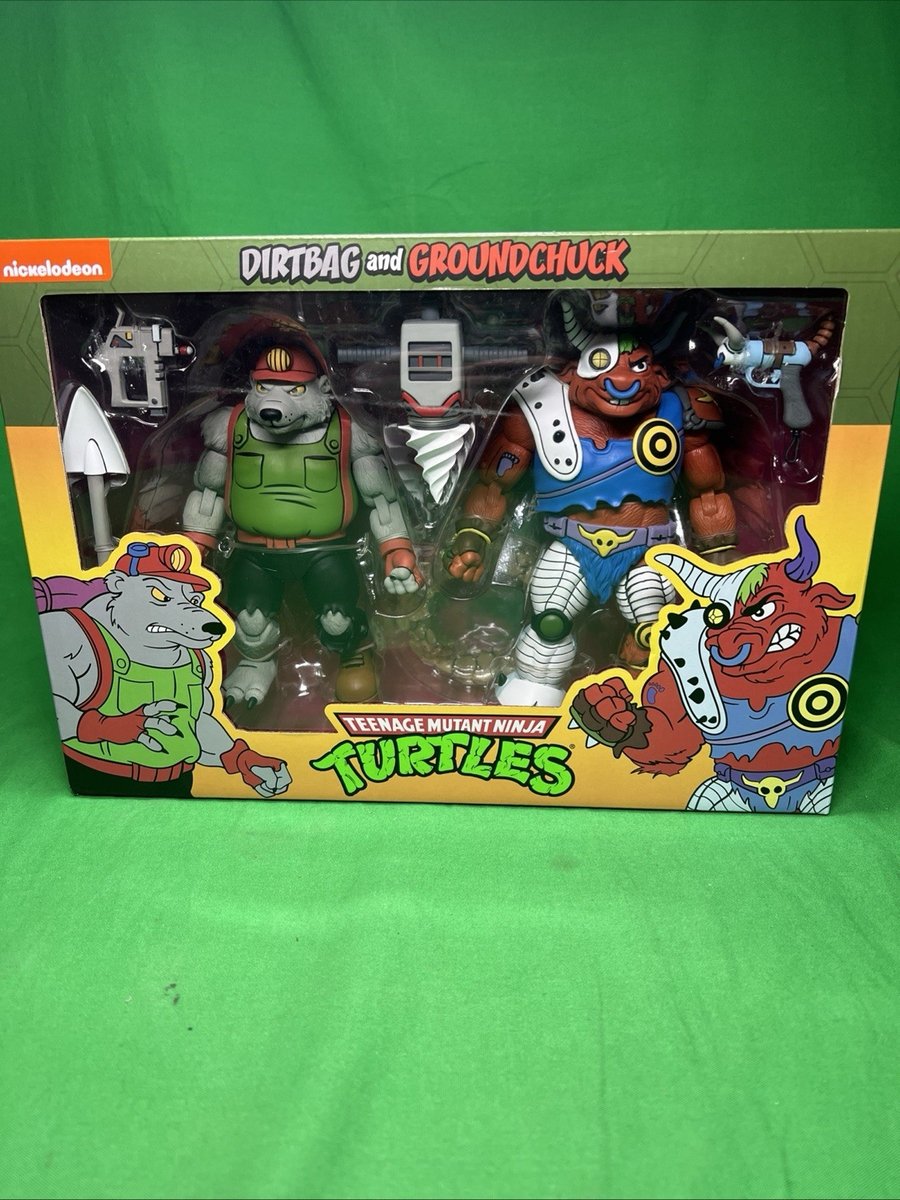 NUOVO NECA Teenage Mutant Ninja Turtles Modellino Dirtbag e Groundchuck TMNT
