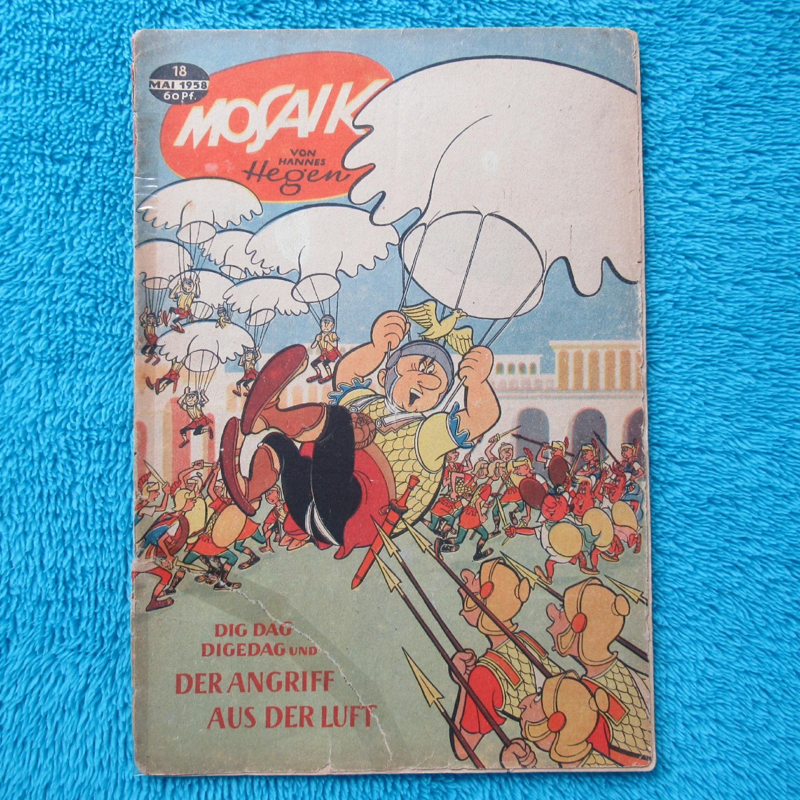 MOSAICO n.18 Digedags "L'attacco dall'aria" RDT Hannes Hegen 1958 incollato