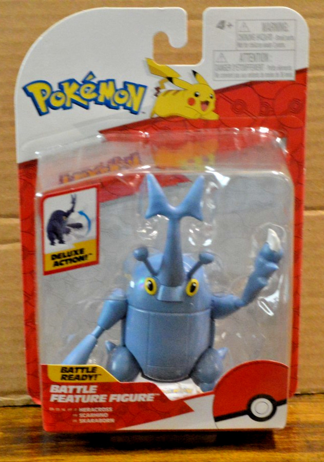 Pokémon Heracross Battle Feature Figure 4,5 pollici Deluxe Action Figure Jazwares