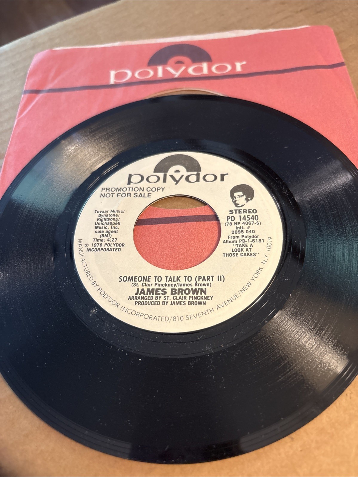 James Brown - Someone To Talk To (Part I & II) - 7", Single, Promo