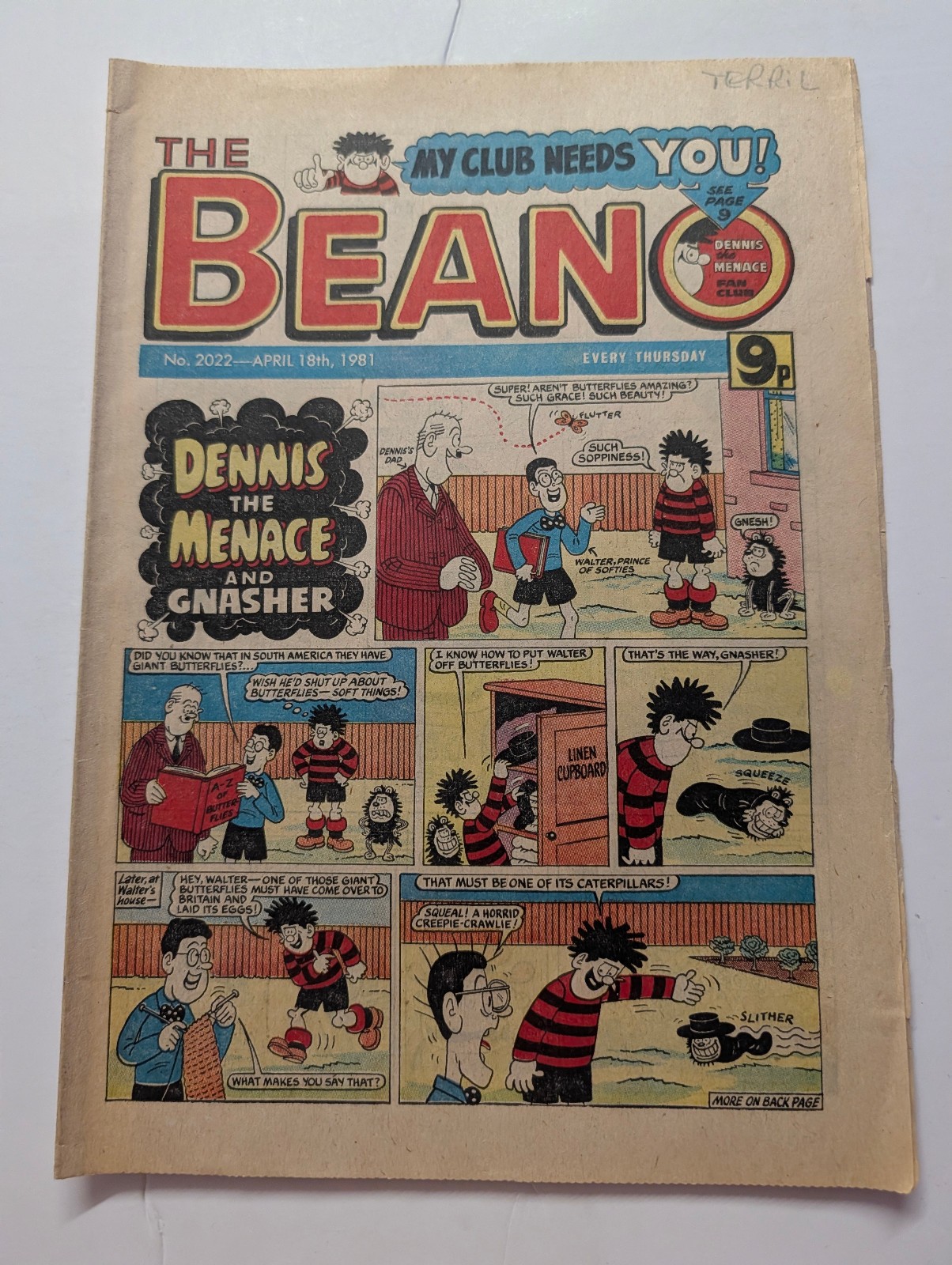 Beano Comic No 2022, April 18th 1981.