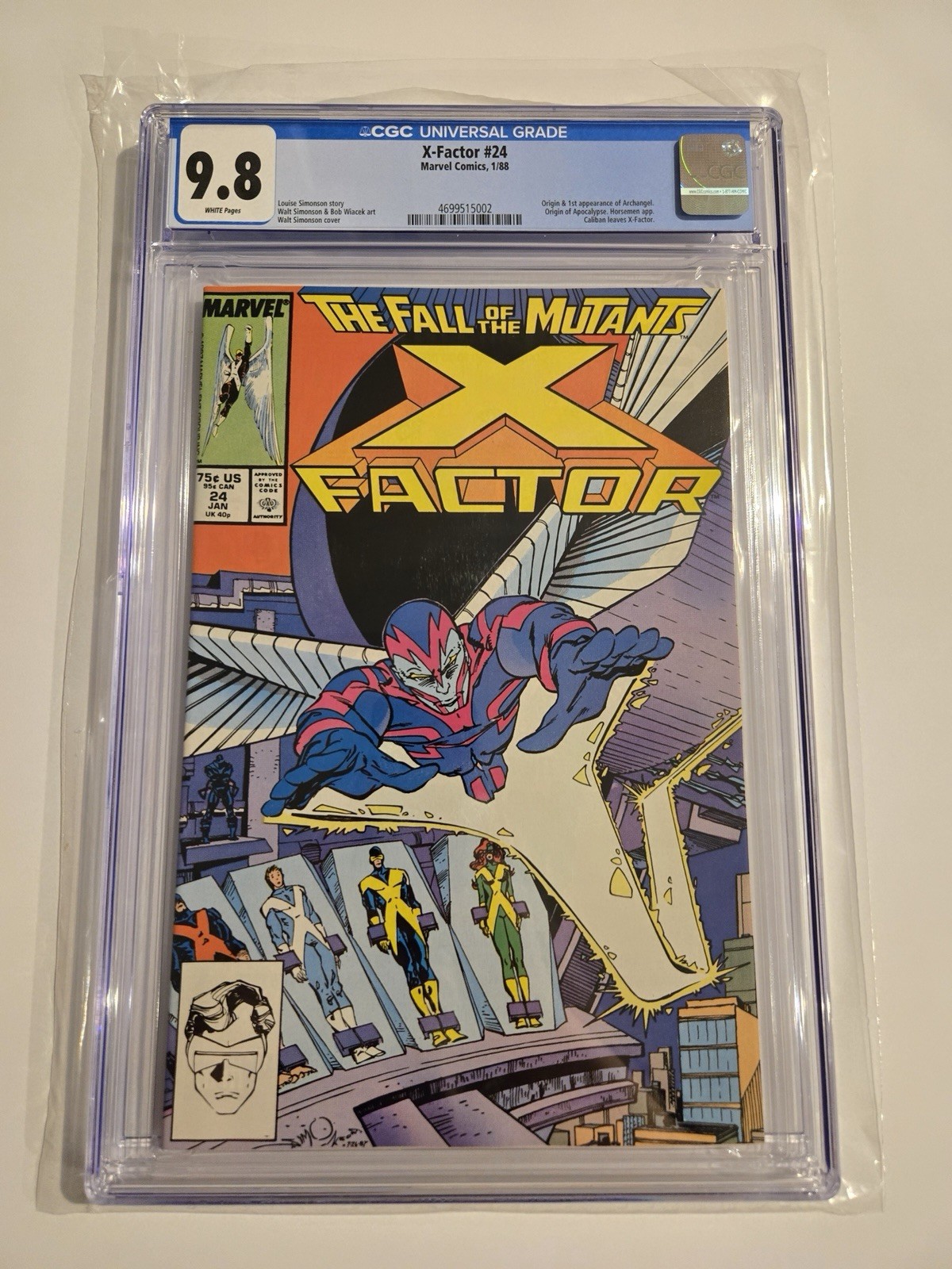 X-Factor #24 CGC 9.8 Marvel 1988 origine e prima apparizione Arcangelo