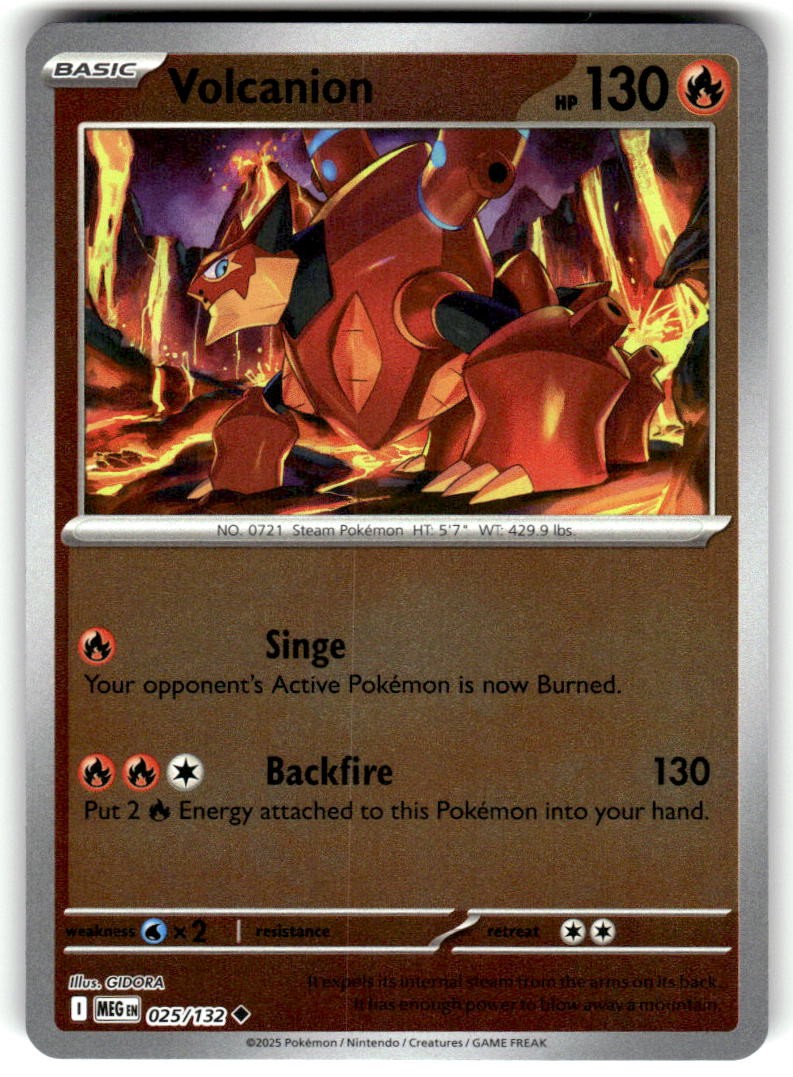 Volcanion Reverse Holo Non Comune Mega Evoluzione 025/132 quasi nuovo