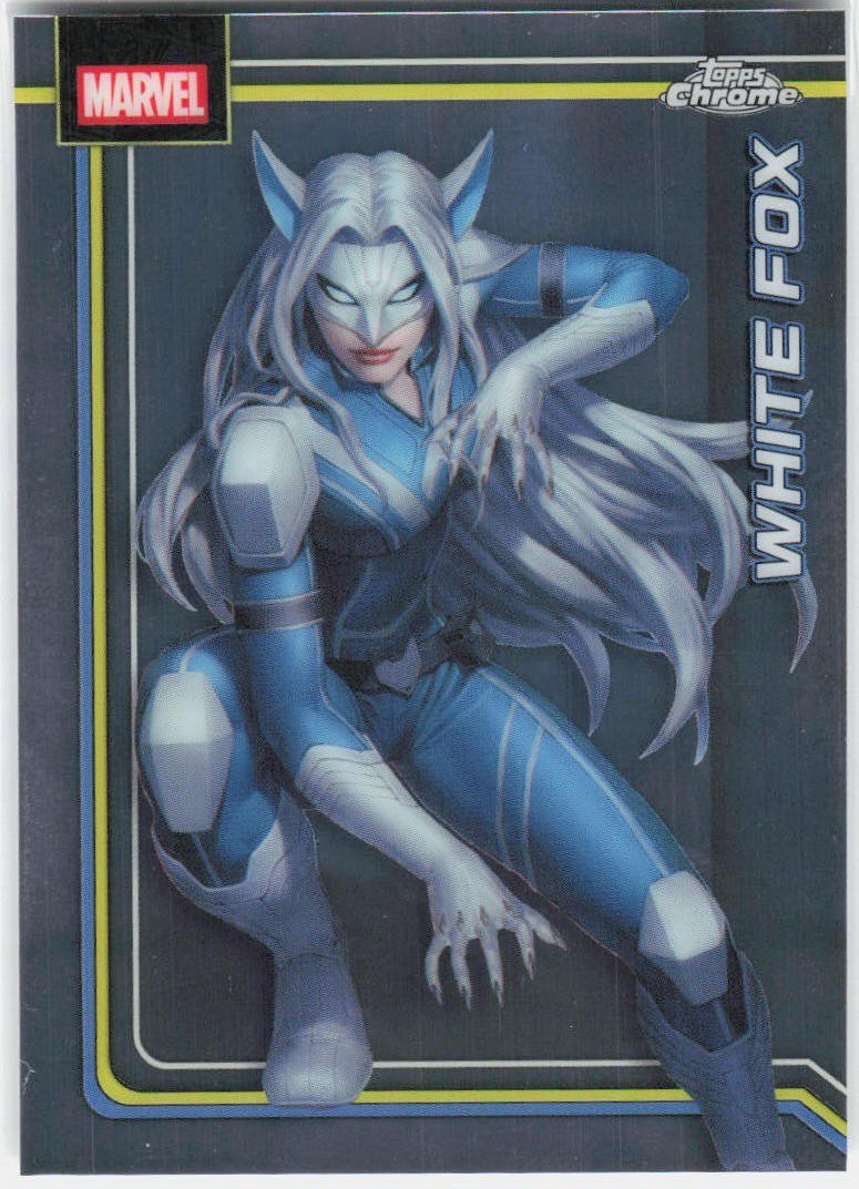 Topps Chrome Marvel 2026 White Fox #196 Holo gioco di luci