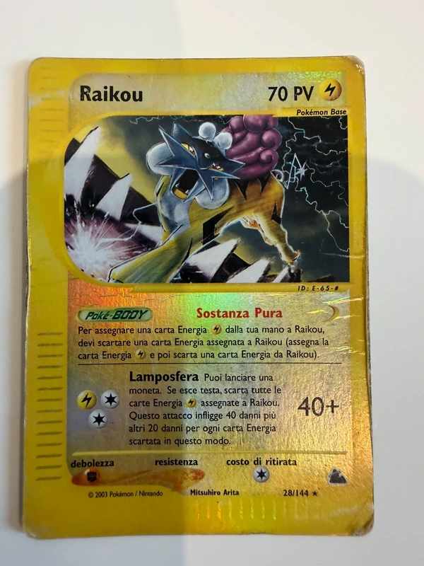 Pokémon Raikou 28/144 Reverse Holo – Skyridge 2003 – Italiano