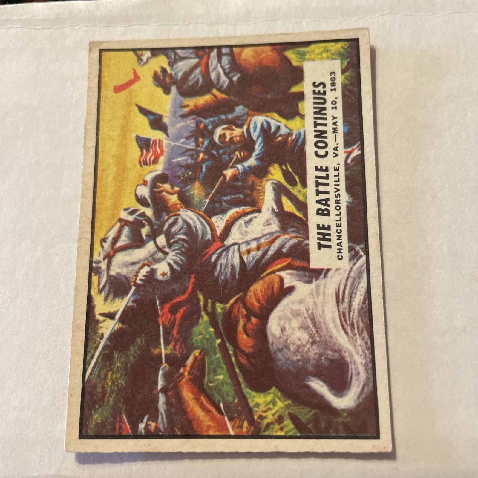 1962 Topps Civil War News #42 La battaglia continua VGEX X3689142