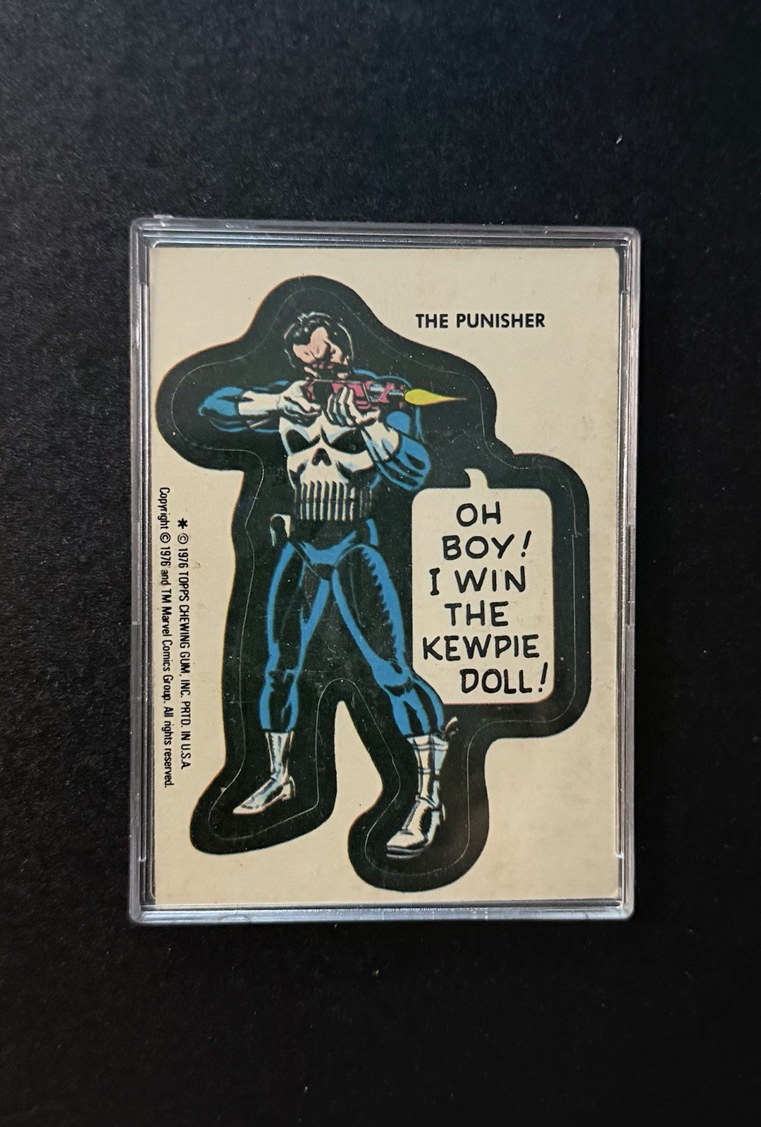 Adesivo Topps Marvel Super Heroes 1976 Il Punitore 1° Apparizione Carta RC