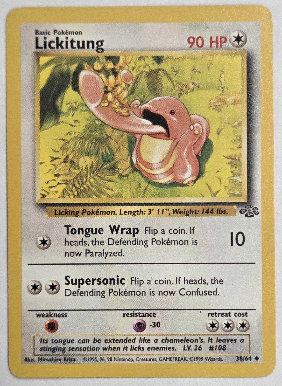 Carta Pokémon Lickitung Non Comune 38/64 Jungle Unlimited Wizards Of The Coast TCG 