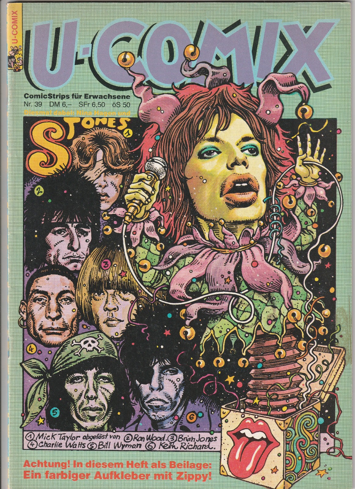 ✪ U-COMIX #39 The Rolling Stones + supplemento, Volksverlag 1983 COMICHEFT TOP Z1