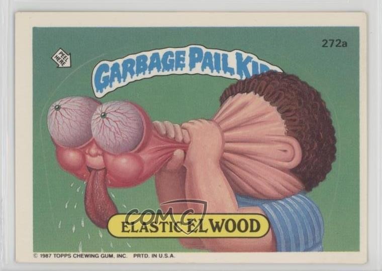 1987 Topps Garbage Pail Kids Series 7 Elastic El Wood #272a 12g7