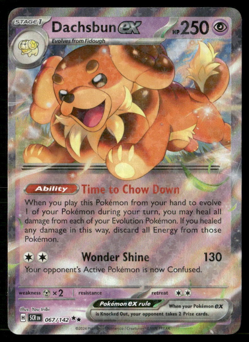 Dachsbun ex 067/142 Doppia Rara Corona Stellare Pokemon Holo Leggermente Giocato
