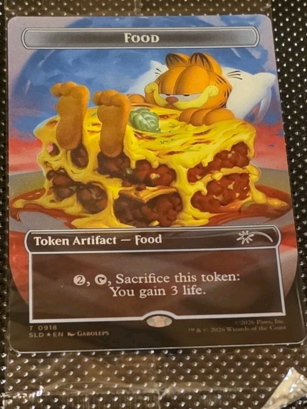 MTG Secret Lair x Garfield Lasagna Food Token Foil Sealed