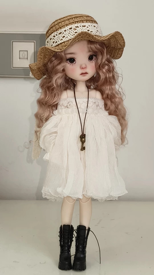 Collana abito tulle stropicciato spalle scoperte 1:6 occhiali leopardati misura OB24 AZ BL