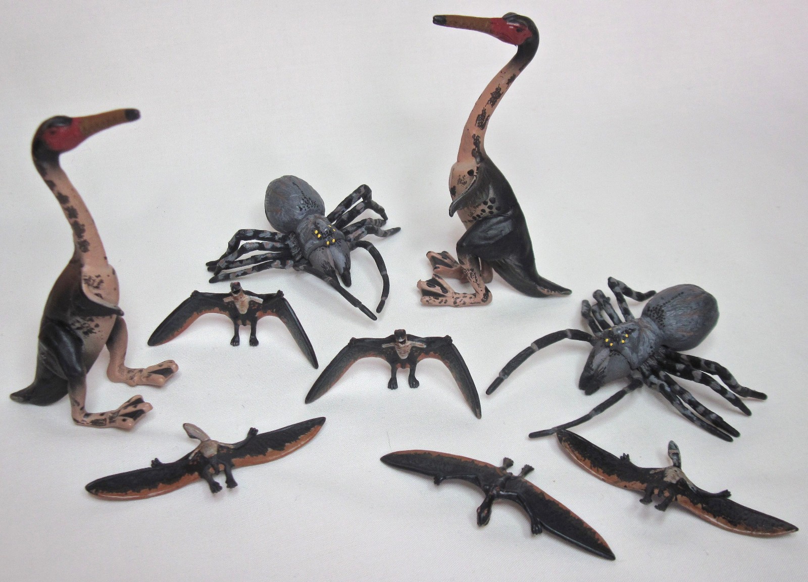 PRIMEVAL HESPERORNIS, ARACHNID & PTERANODON CREATURE FIGURES Bundle Lot