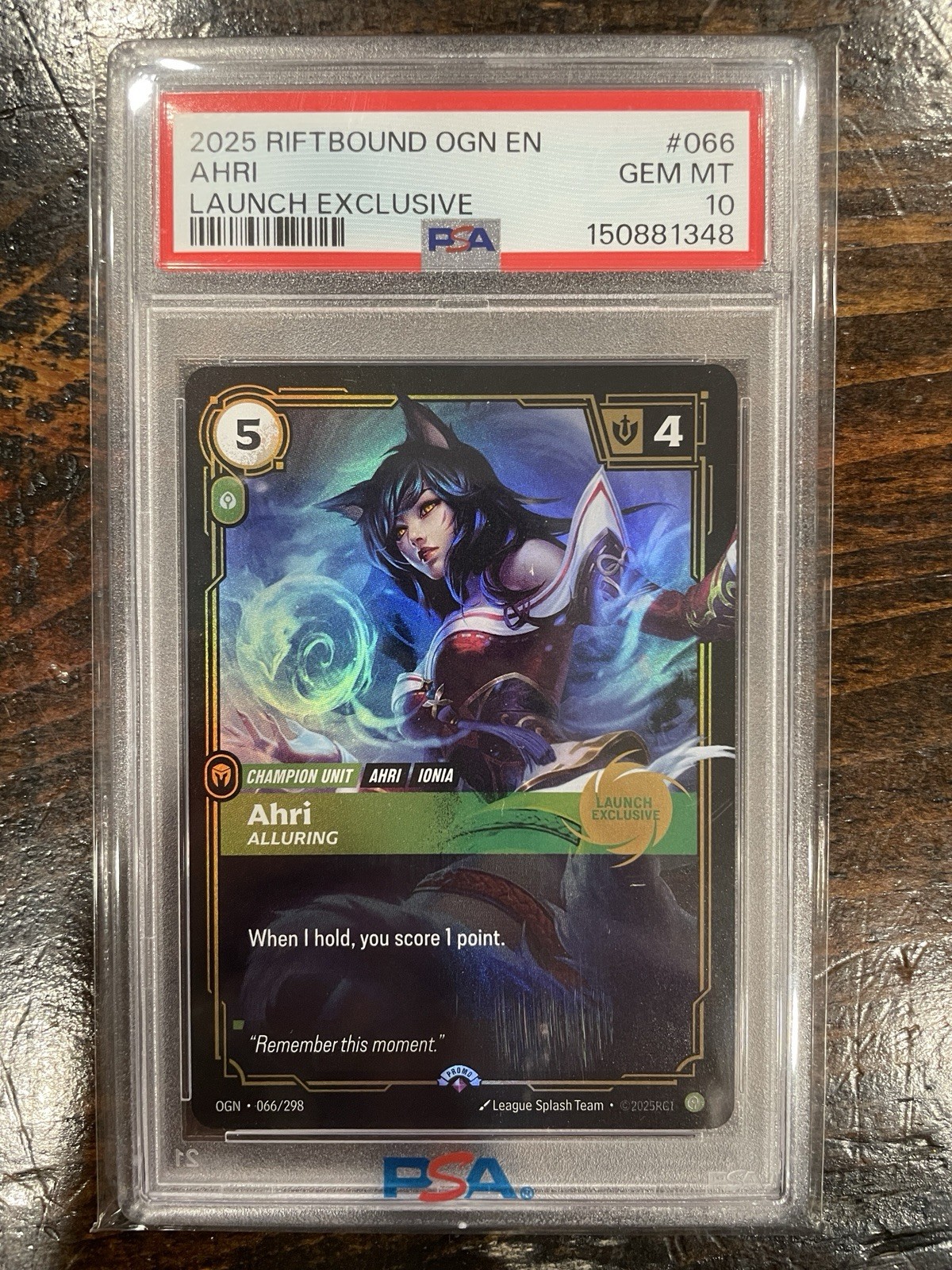 2025 RIFTBOUND: LEAGUE OF LEGENDS OGN-ORIGINS #066 AHRI - SEDUCENTE PSA 10