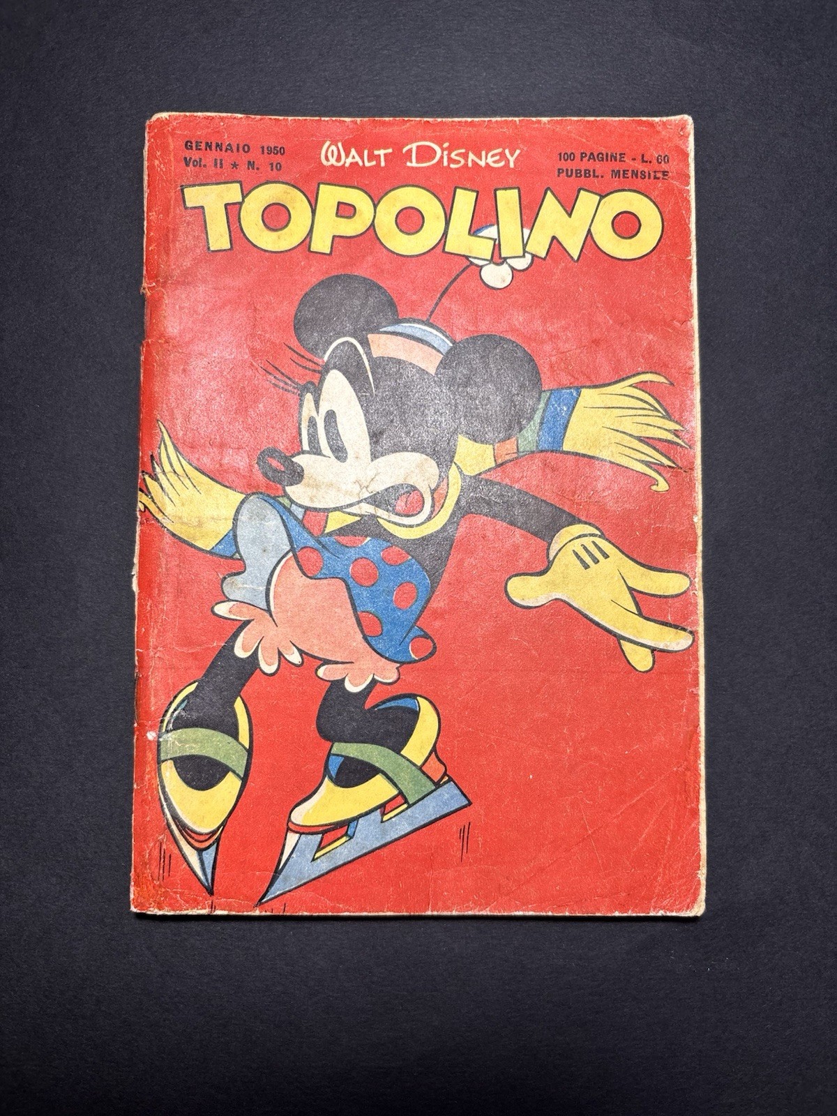 Topolino libretto originale n. 10 Gennaio 1950 completo bollino pagina centrale 
