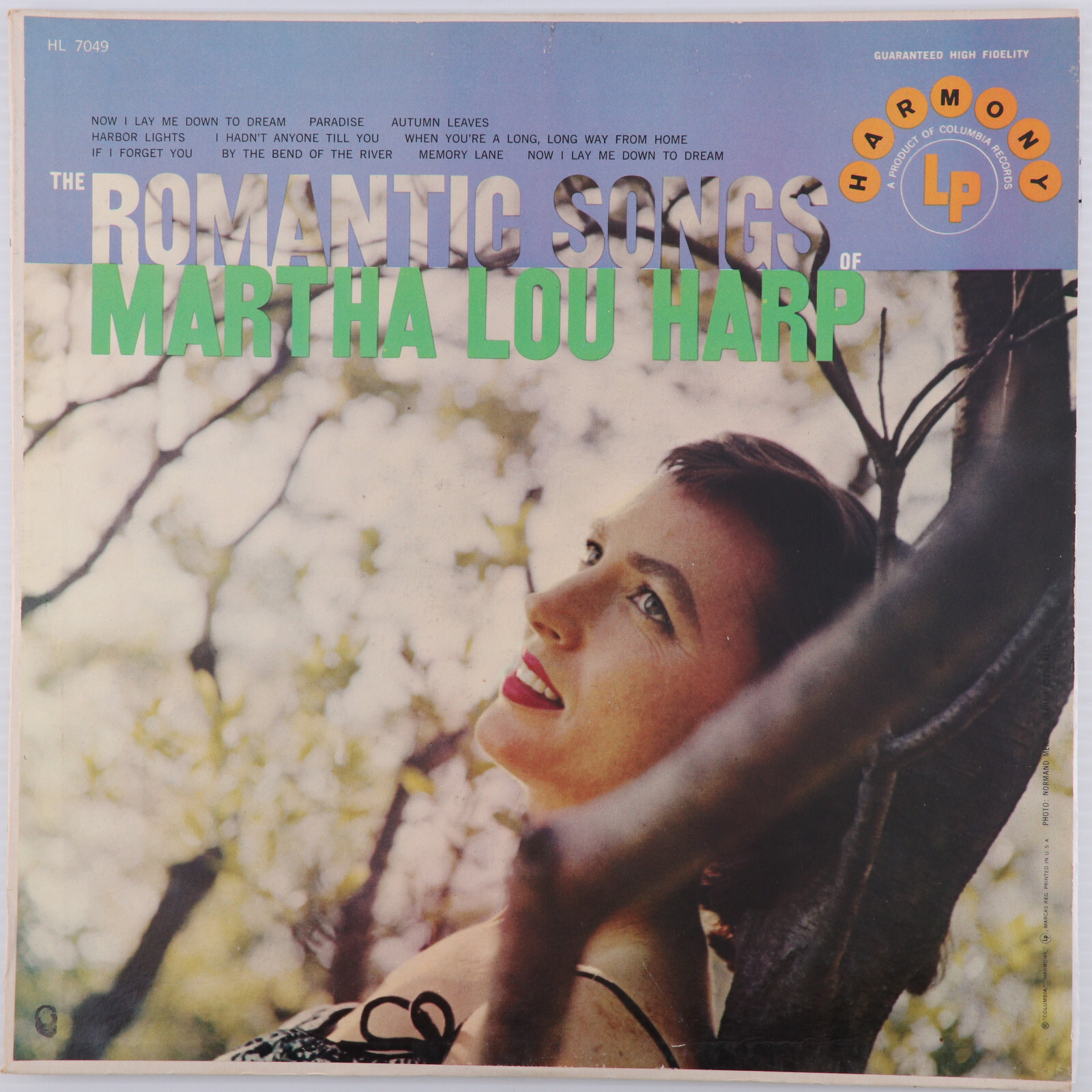 The Romantic Songs of Martha Lou Harp - 1957 Mono 12" LP Vinyl Record HL 7049