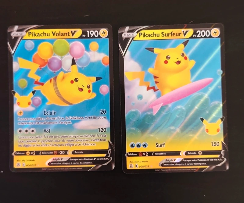 Lot Pikachu V Célébrations 25 ans