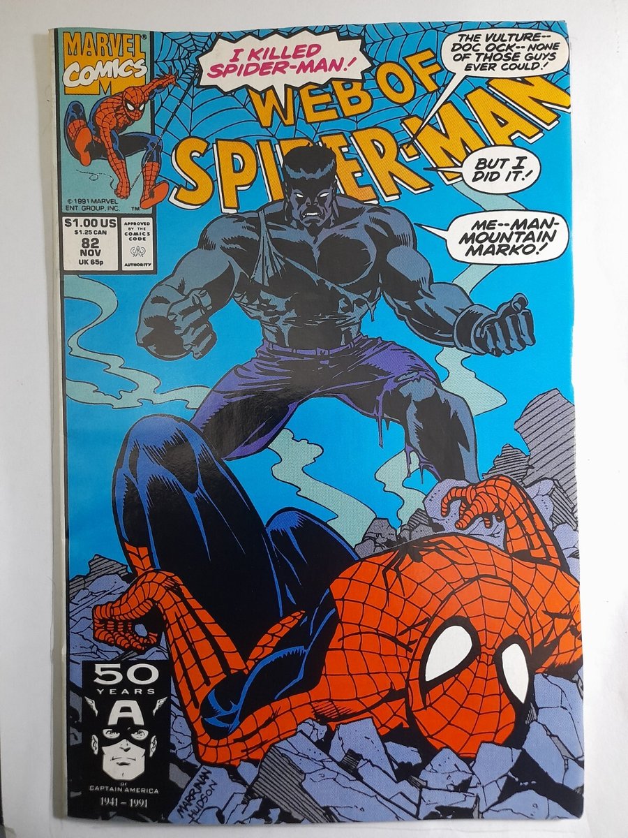 Web of Spiderman 82 VF/NM 1991.(No Fleer insert)Marko,Man Mountain App.Marvel 