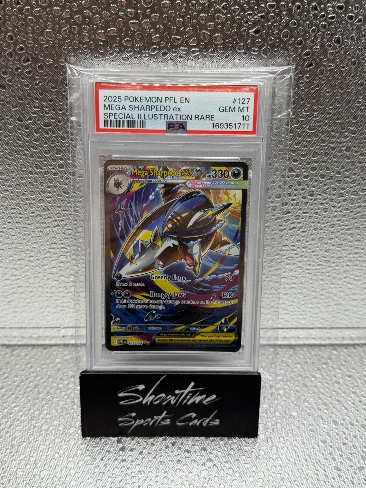 2025 Pokemon Phantasmal Flames Mega Sharpedo ex PSA 10 SIR #127 A69