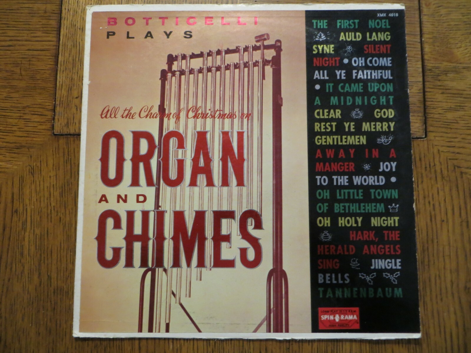 Botticelli Plays All The Charms Of Christmas On Organ And Chimes - 1959 LP VG/G!