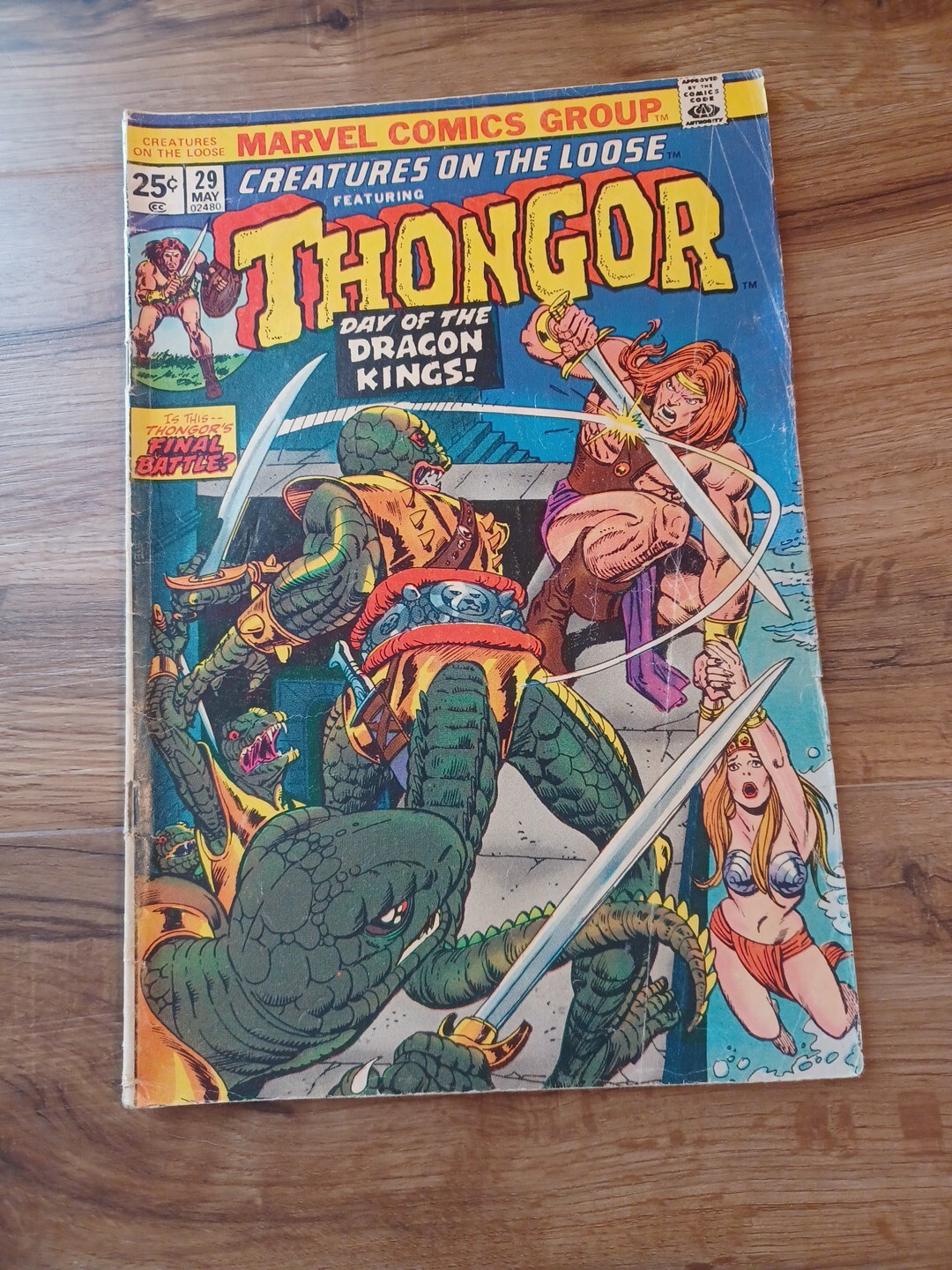 Vintage 1974 Marvel Comics Creatures on the Loose Thongor #29 Dragon Kings G-VG