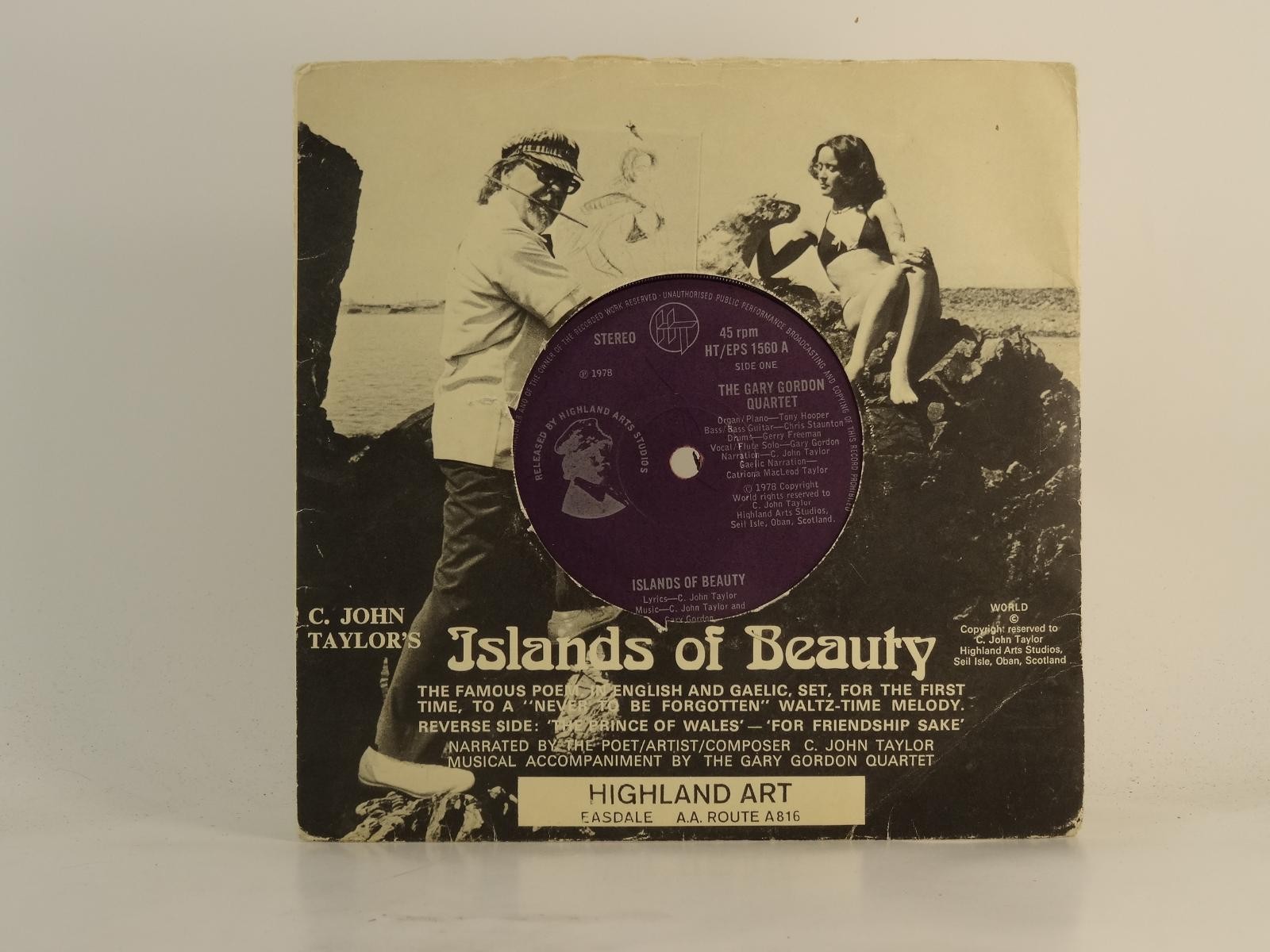 GARY GORDON QUARTET ISLANDS OF BEAUTY (78) 2 Track 7" Single including Picture S